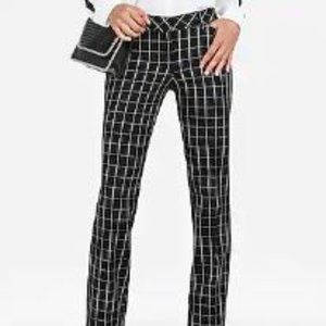 Low Rise Windowpane Barely Boot Editor Pant